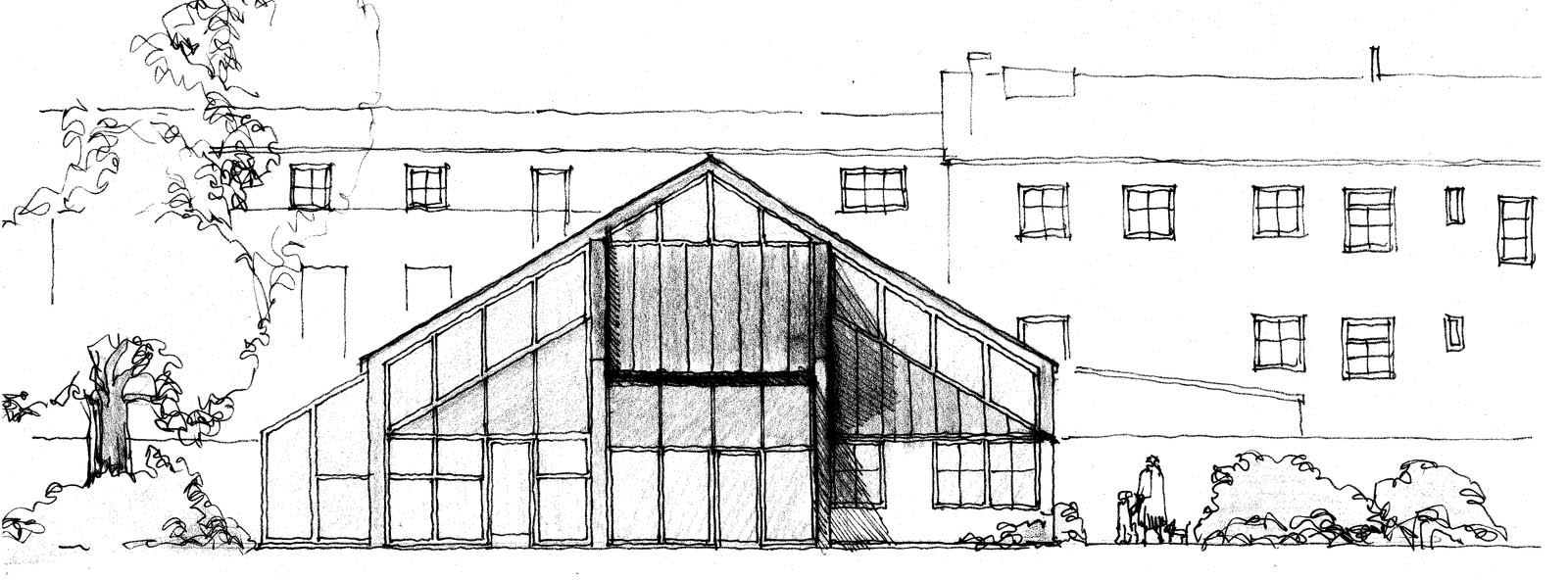 Holzskeletthaus Ansicht Ost