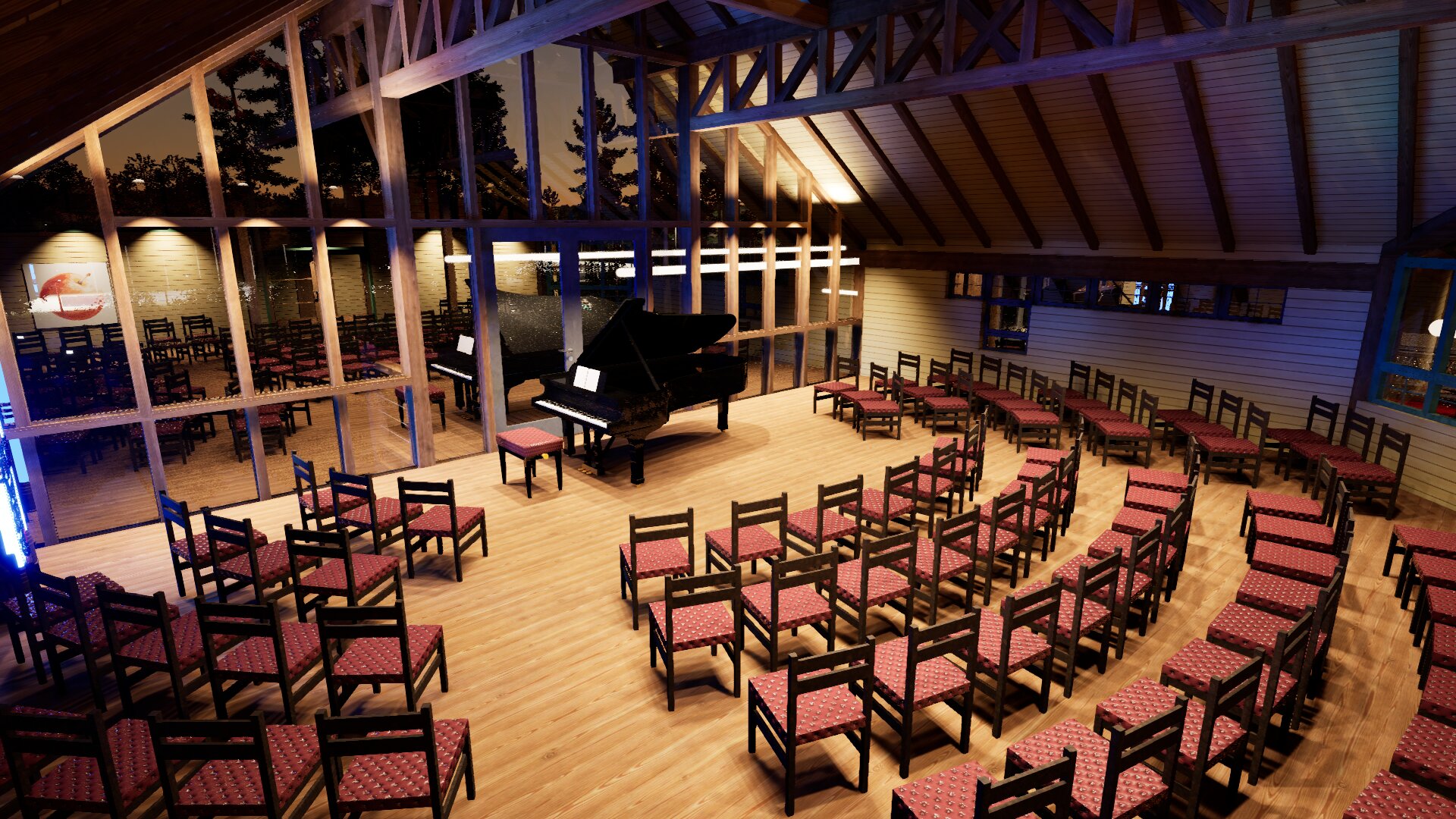 Holzskelettbauweise - Feuerwache mit Recyclinghof Holzskelettbauweise - Klavierkonzert im Mehrzweckraum