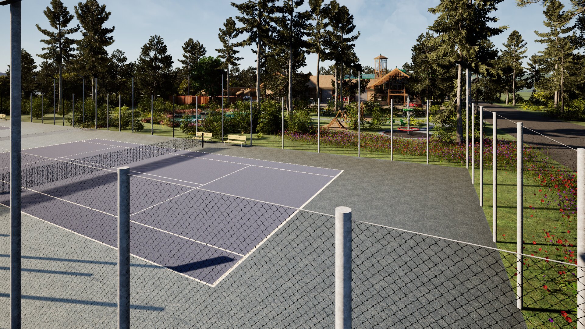 Tennisplätze Holzskelettbauweise - Feuerwache mit Recyclinghof Feuerwache mit Recyclinghof