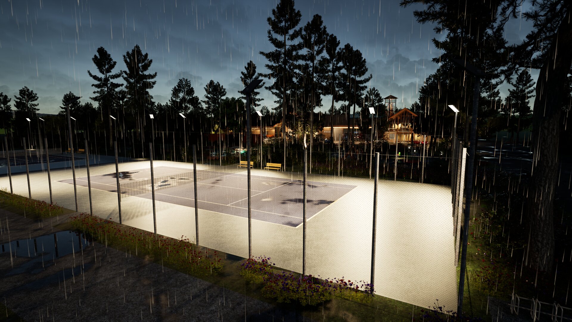 Tennisplätze Holzskelettbauweise - Feuerwache mit Recyclinghof Feuerwache mit Recyclinghof