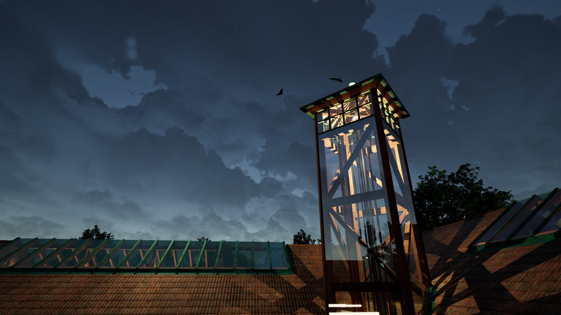 Holzskelettbauweise - Schlauchturm der Feuerwache Holzskelettbauweise - Schlauchturm der Feuerwache