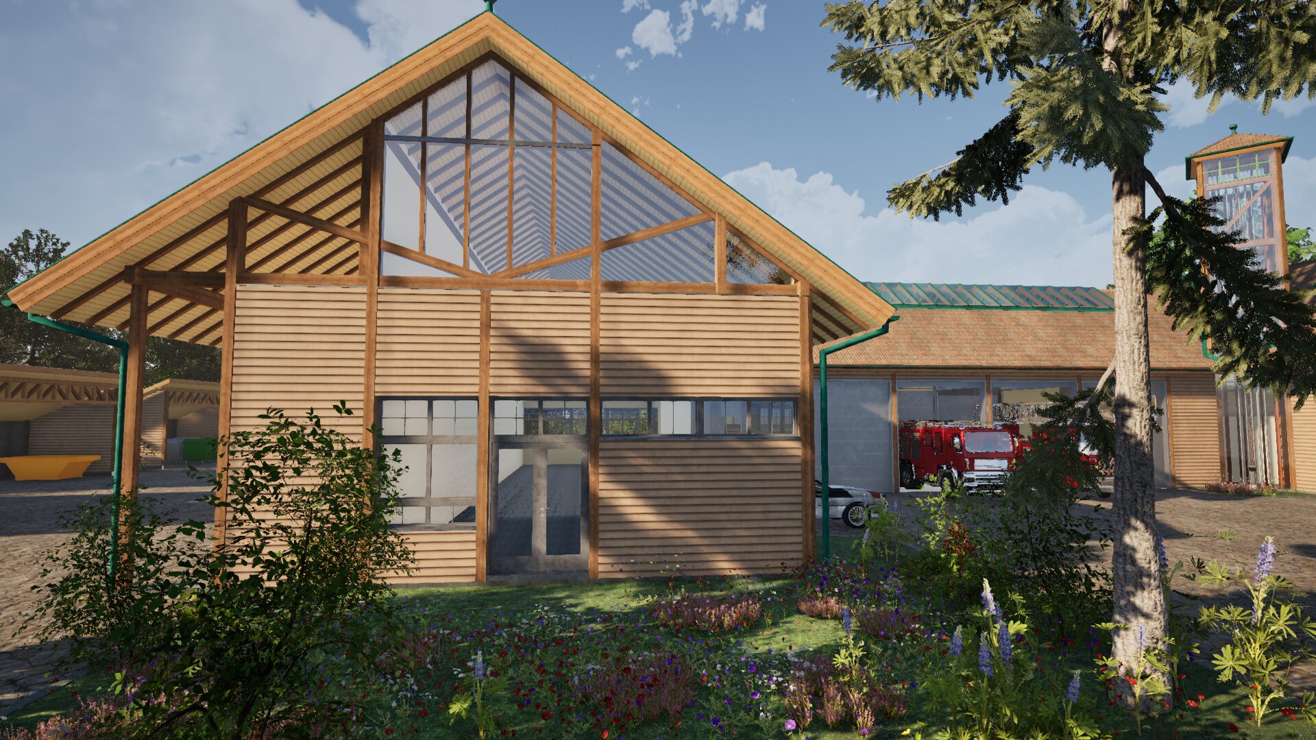 Holzskelettbauweise - Feuerwache mit Recyclinghof Feuerwache mit Recyclinghof