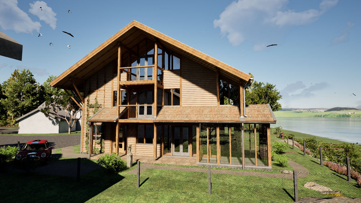 Holzskeletthaus WestAnsicht