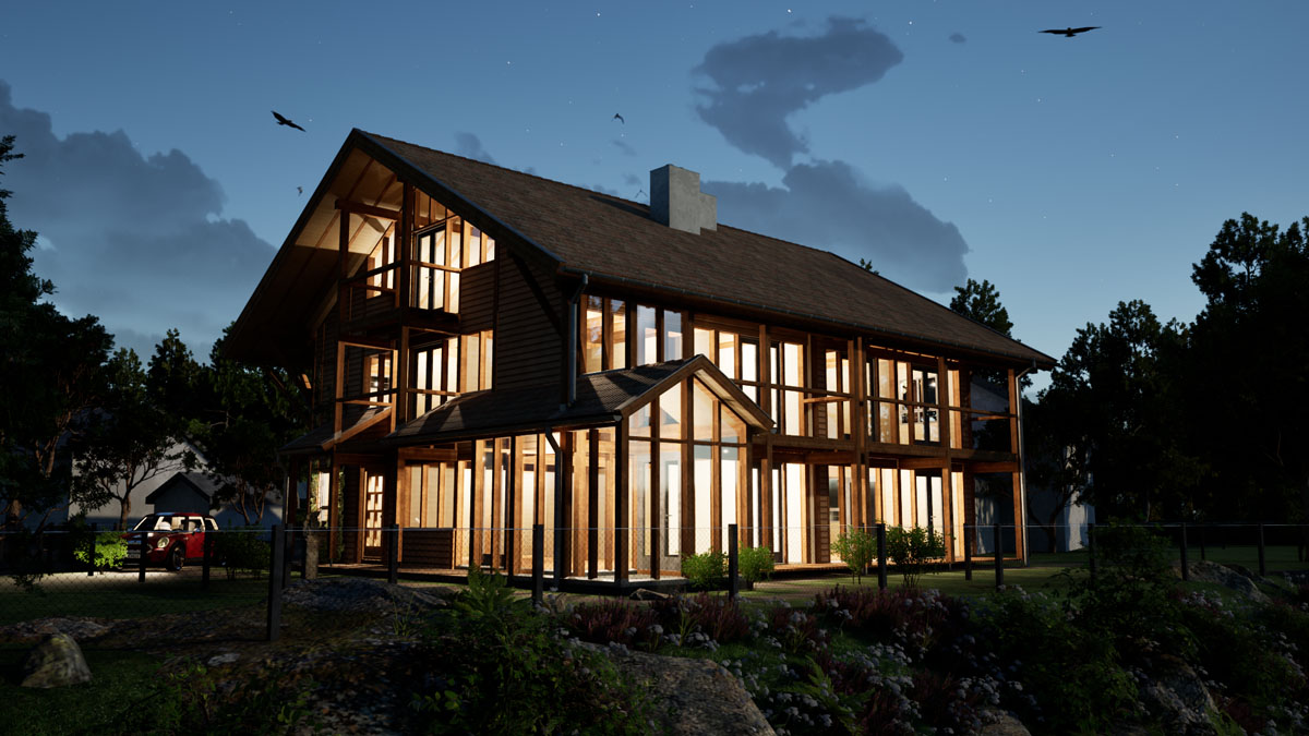 Holzskeletthaus SüdWestAnsicht