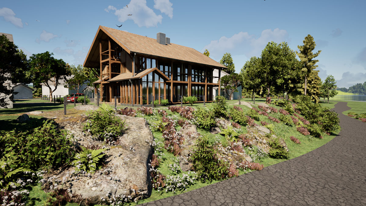 Holzskeletthaus SüdWestAnsicht