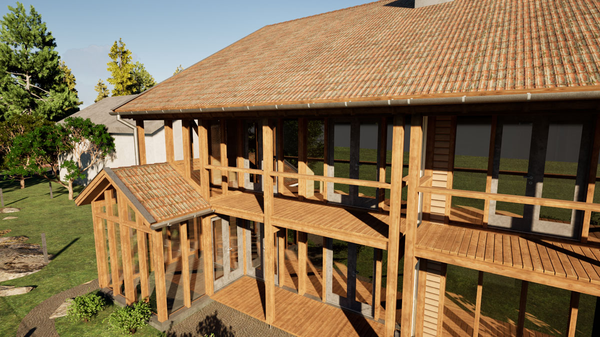 Holzskeletthaus SüdOstAnsicht