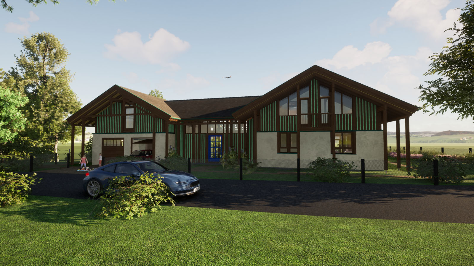 Holzskeletthaus Holzskelettbau von Norden