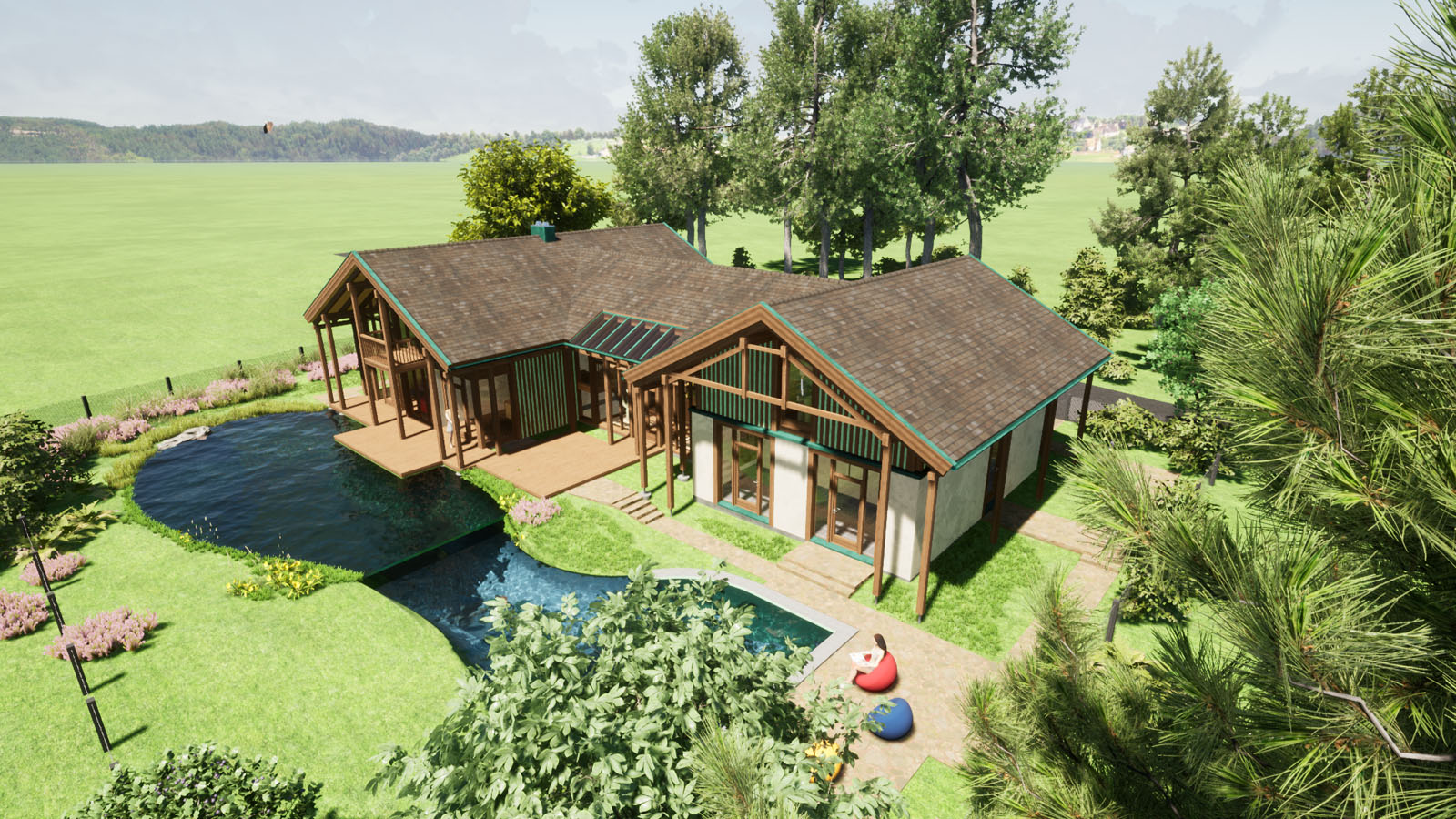 Holzskeletthaus von Südost