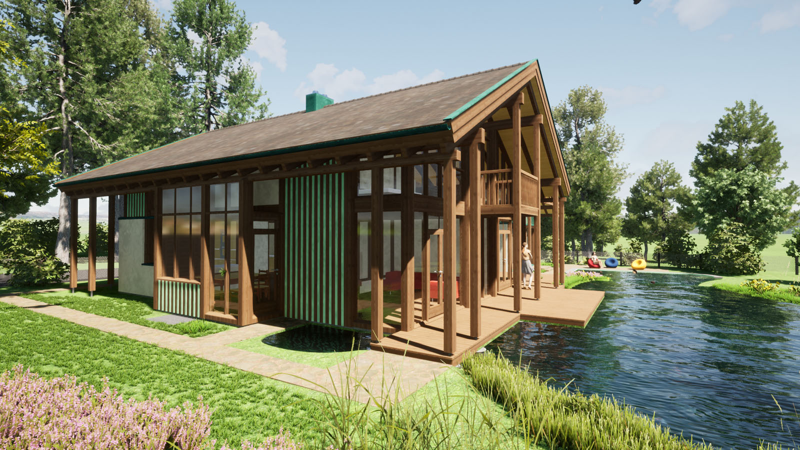 Südwest mit Schwimmteich