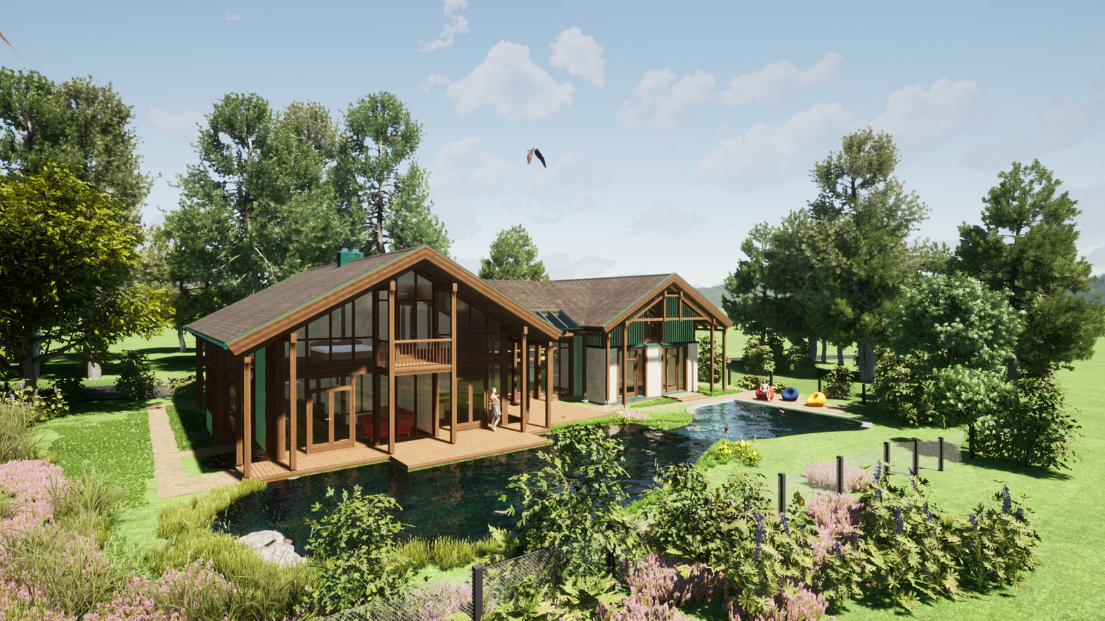 Südwest mit Schwimmteich