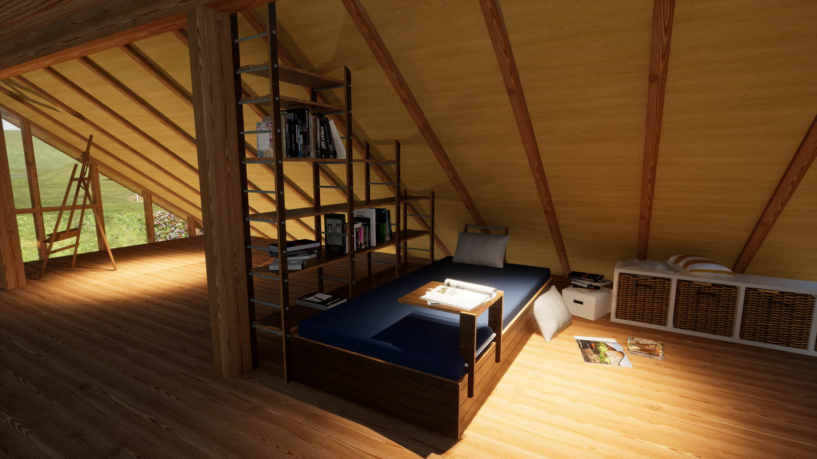 Ruhebereich - im Westen das Atelier