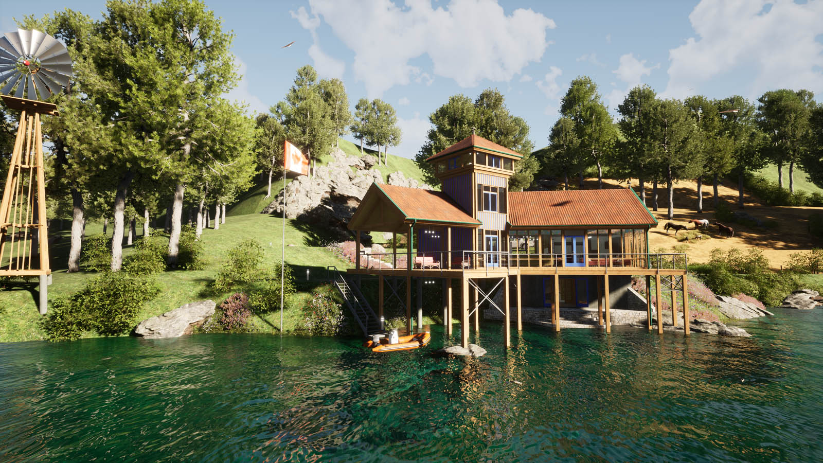 Holzskeletthaus von Gegenüber - Süden