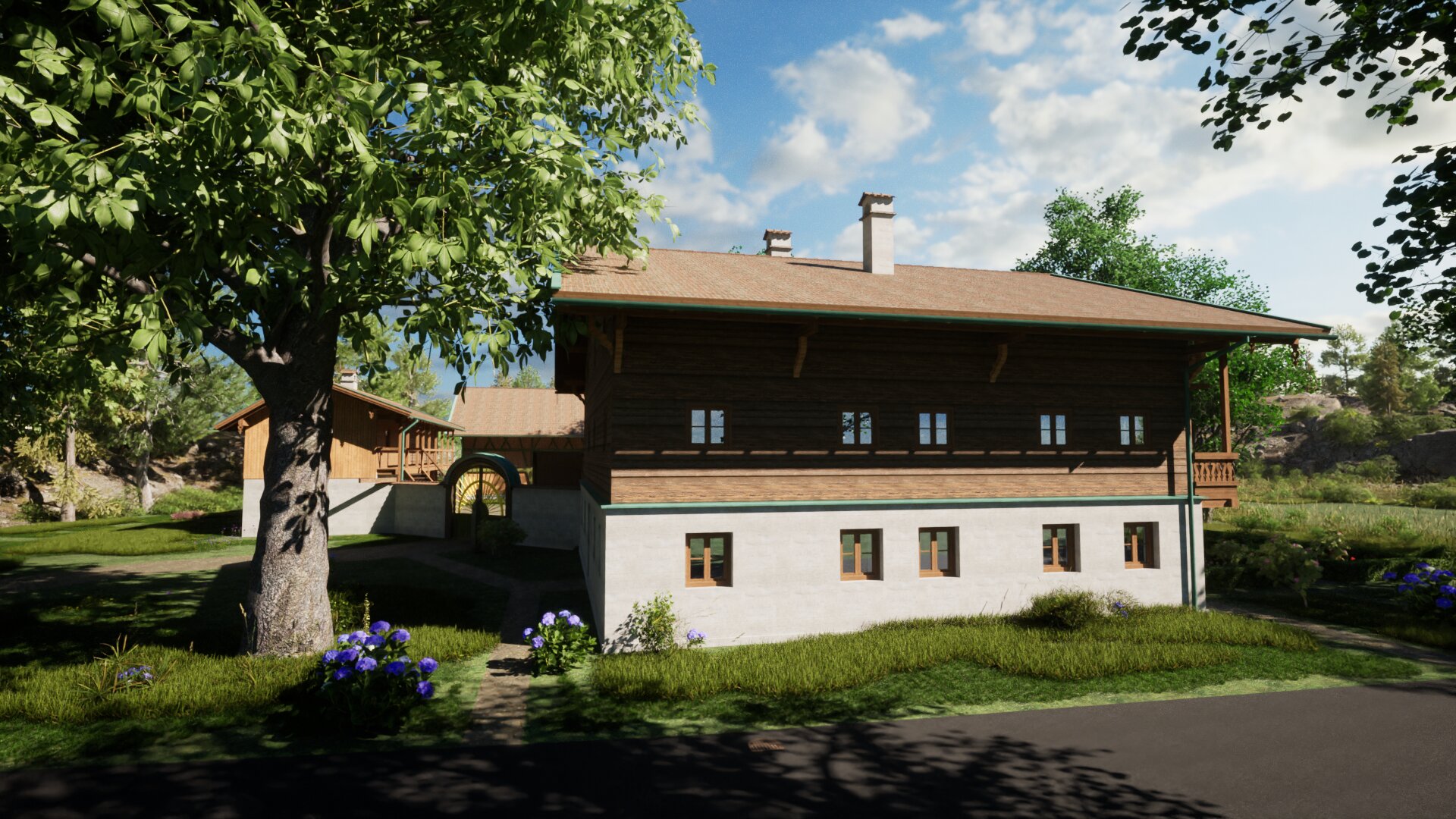 Denkmal in Kriestorf Denkmal - 3D Vorentwurf Westansicht