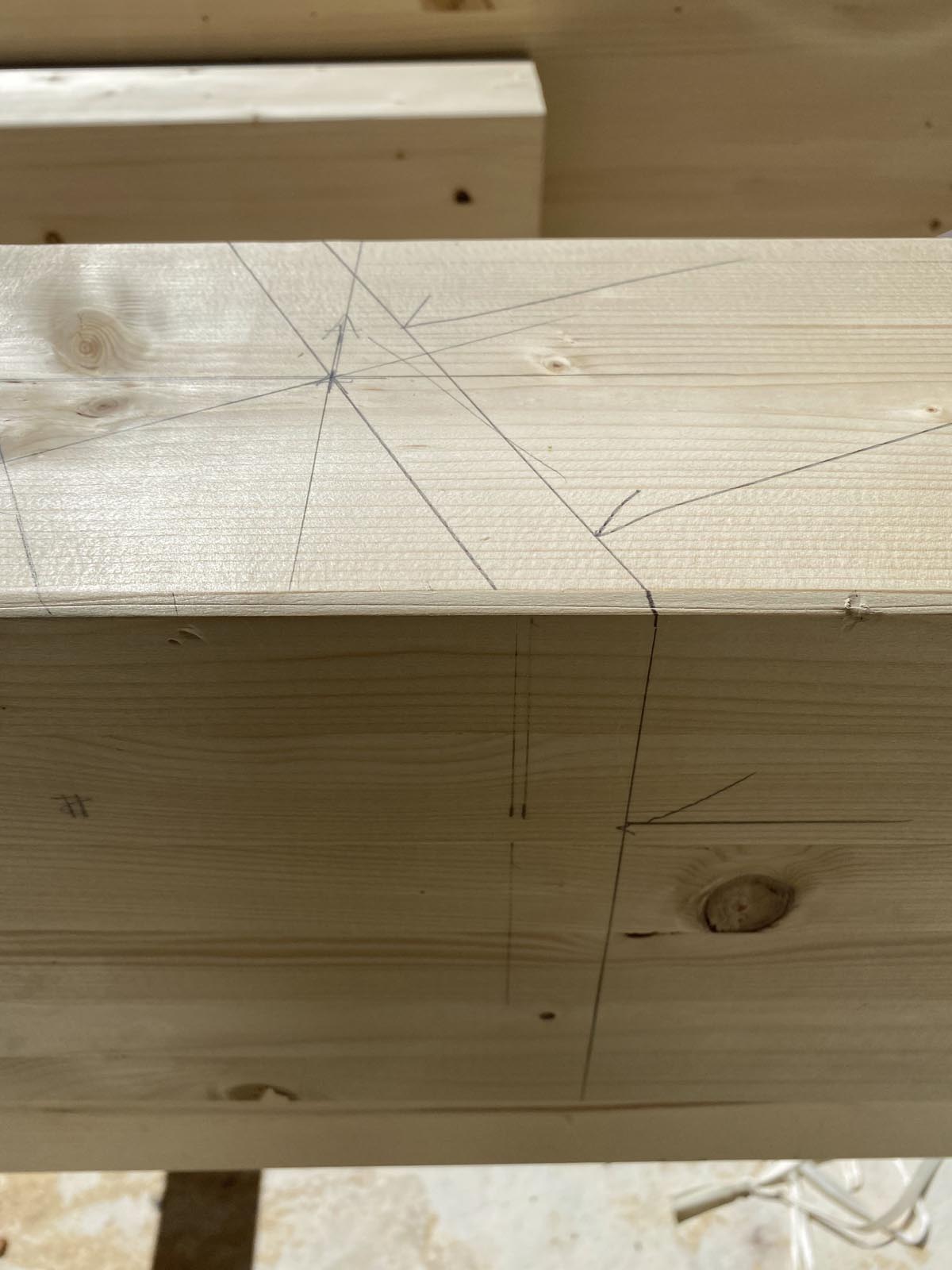 zum Übertragen auf die Balken - Winkel mit GEO-Dreieck und tangens