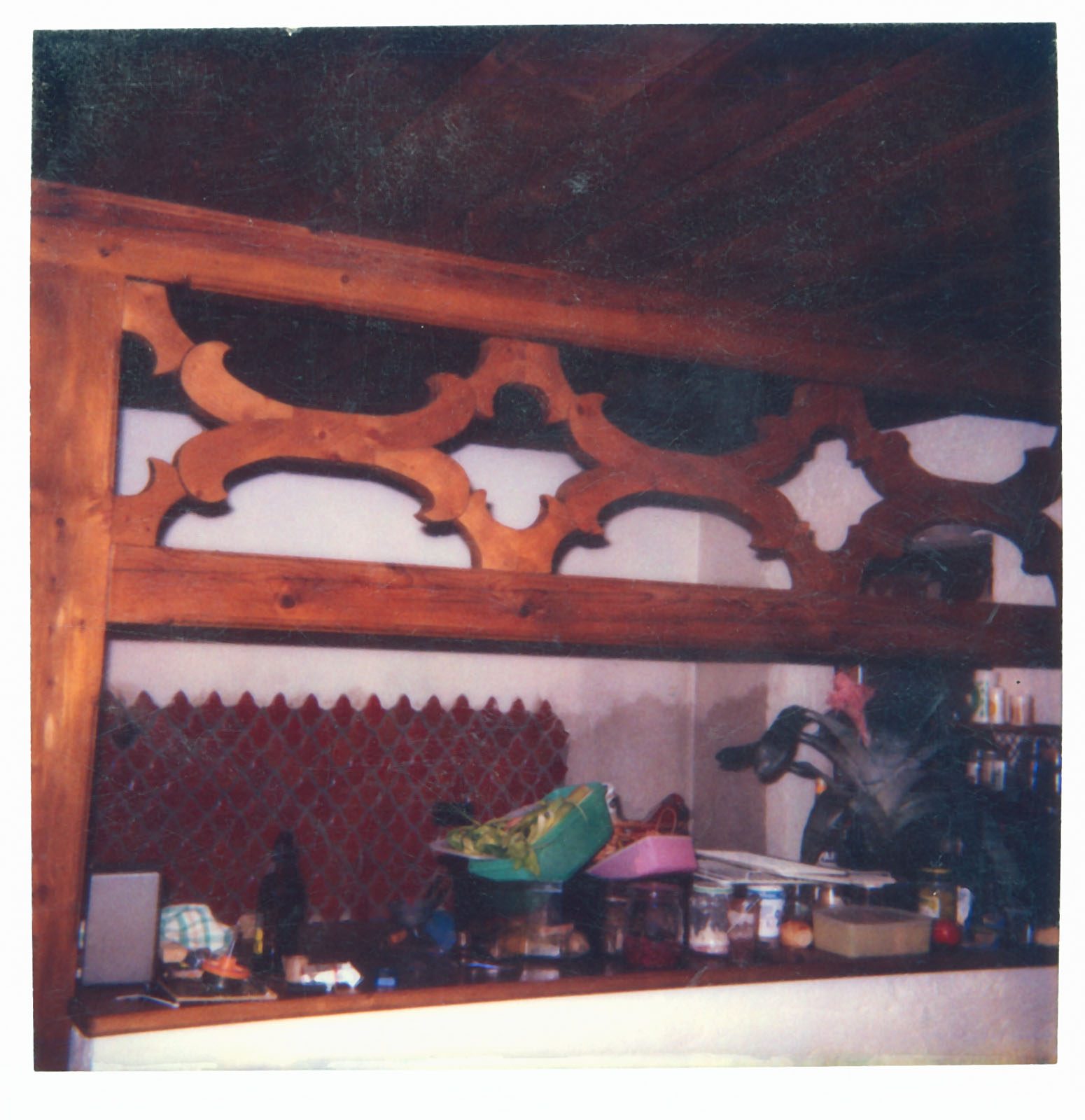 Fachwerk, dahinter die ausgebaute Küche